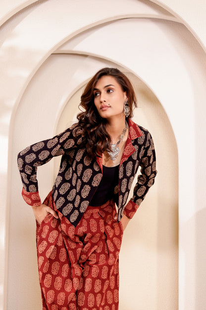 0191-C-HOB- Handblock Printed Boho-Chic Cotton Jacket - Made in india