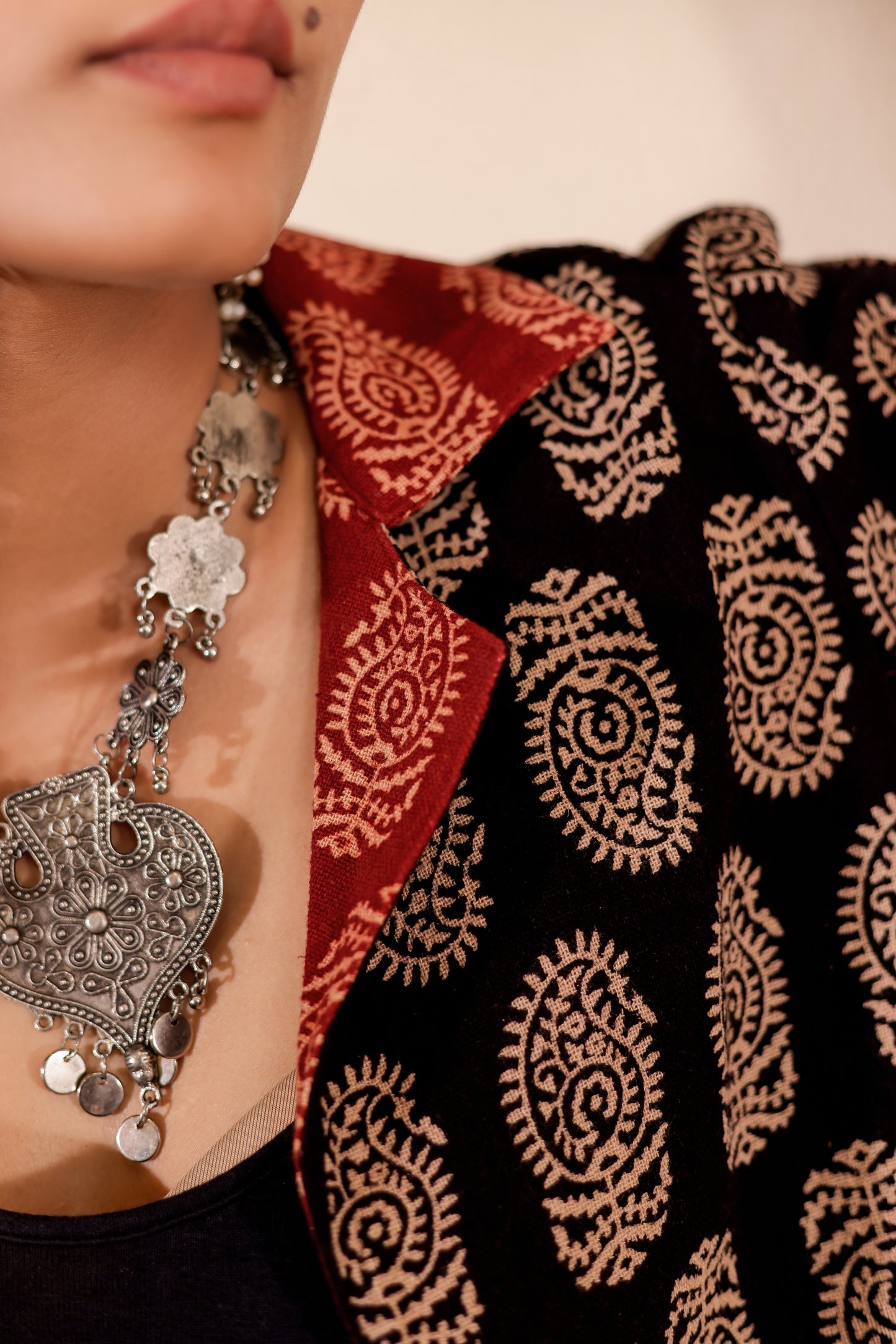 0191-C-HOB- Handblock Printed Boho-Chic Cotton Jacket - Made in india