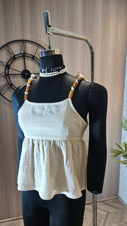 02-T-HOB Women’s Handmade Boho Chic Sleeveless Cotton Top – Made in India