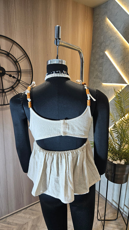 02-T-HOB Women’s Handmade Boho Chic Sleeveless Cotton Top – Made in India