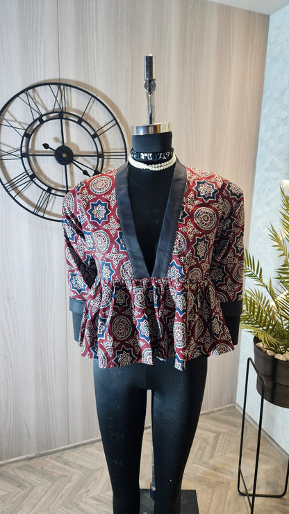 07-T-HOB premium women’s printed cotton top – Made in India