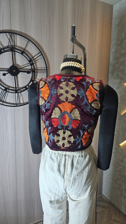 011-J-HOB handcrafted ethnic embroidered waistcoat – Made in India