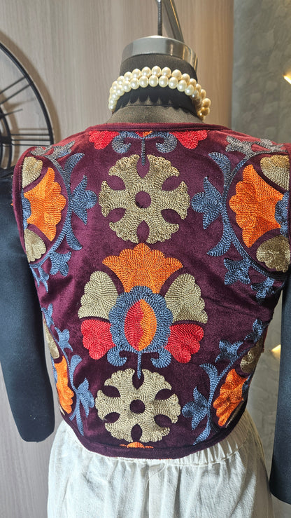 011-J-HOB handcrafted ethnic embroidered waistcoat – Made in India