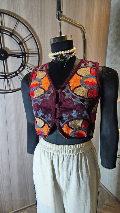 011-J-HOB handcrafted ethnic embroidered waistcoat – Made in India