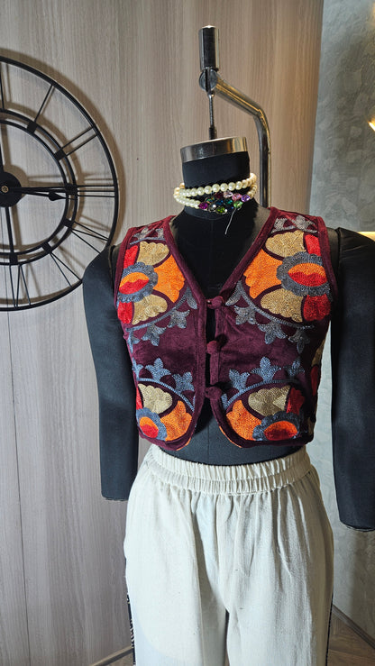 011-J-HOB handcrafted ethnic embroidered waistcoat – Made in India