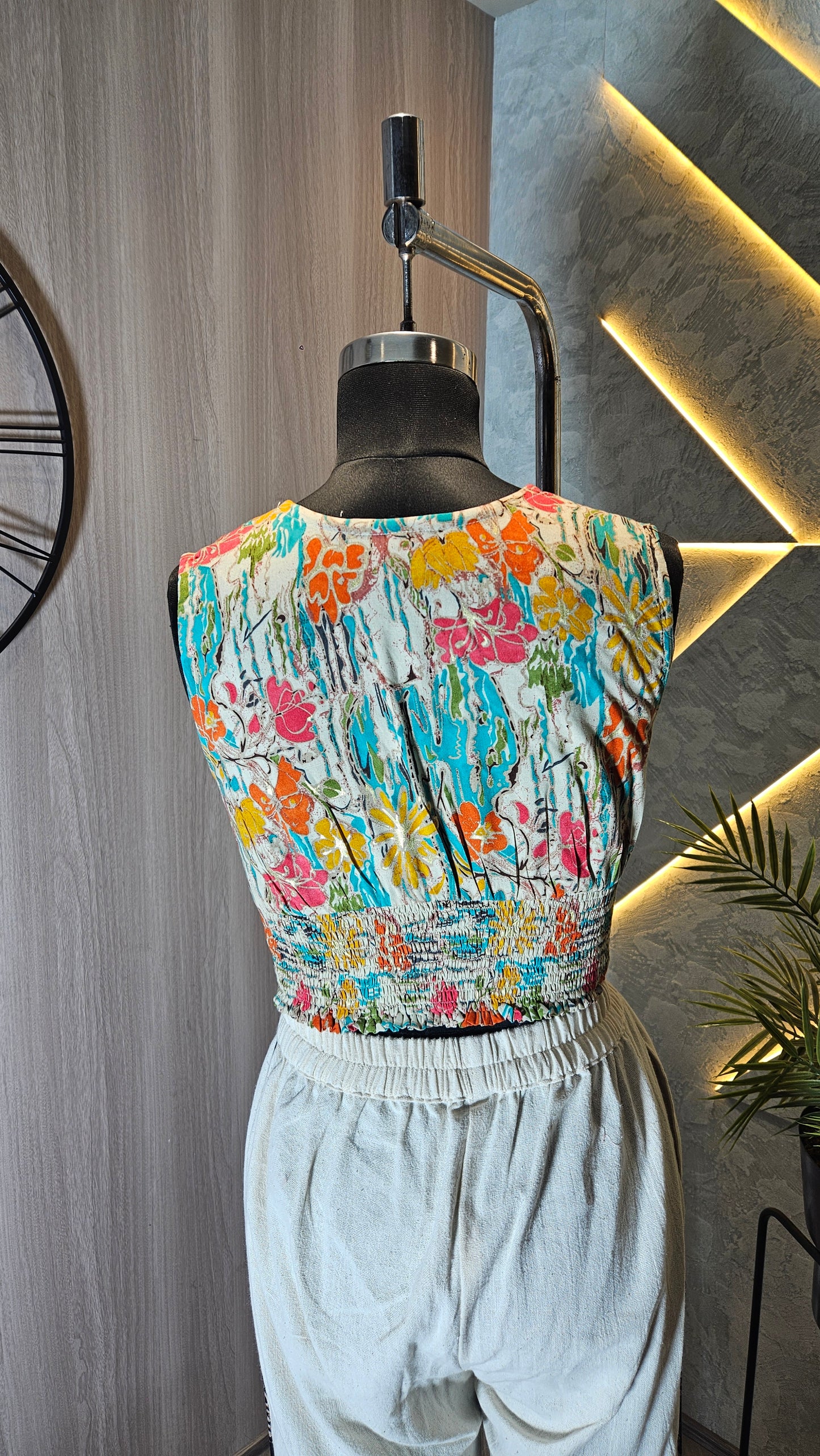 014-T-HOB women’s Handcrafted Sleeveless Wrap Top – Made in India