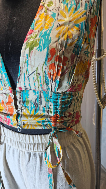 014-T-HOB women’s Handcrafted Sleeveless Wrap Top – Made in India