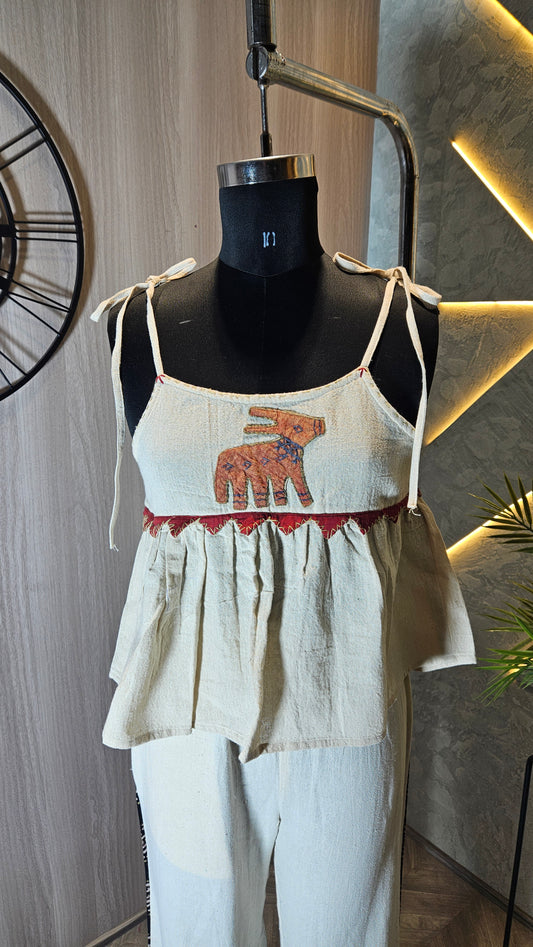 015-T-HOB Women’s Handcrafted Cotton Top – Made in India