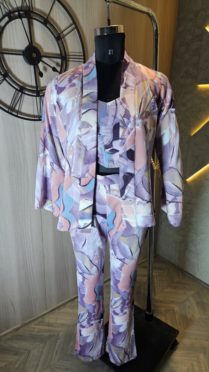 017-C-HOB Women's stylish three-piece co-ord set – Made in India