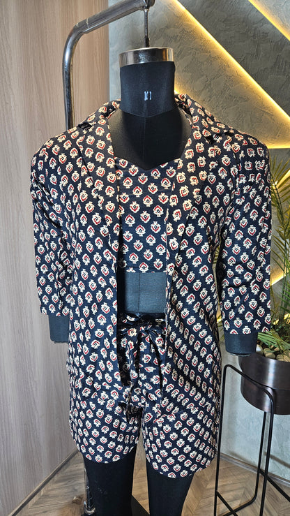 022-C-HOB Handcrafted Embroidered Boho Cotton Top – Made in India