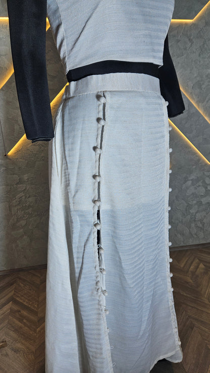 026-C-HOB Elegant Handwoven Cotton Crop Top – Sleeveless, Off-White – Made in India