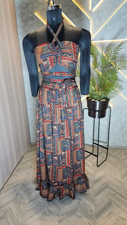 028-C-HOB Handcrafted Embroidered Boho Cotton Top – Made in India