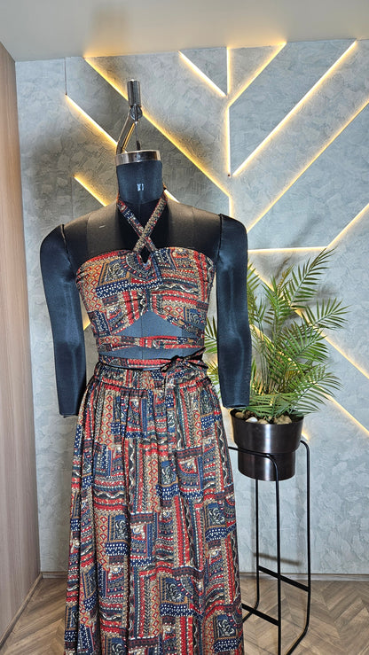 028-C-HOB Handcrafted Embroidered Boho Cotton Top – Made in India