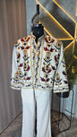 029-J-HOB Handcrafted Kashmiri Embroidered Cotton Jacket Top  – Made in India