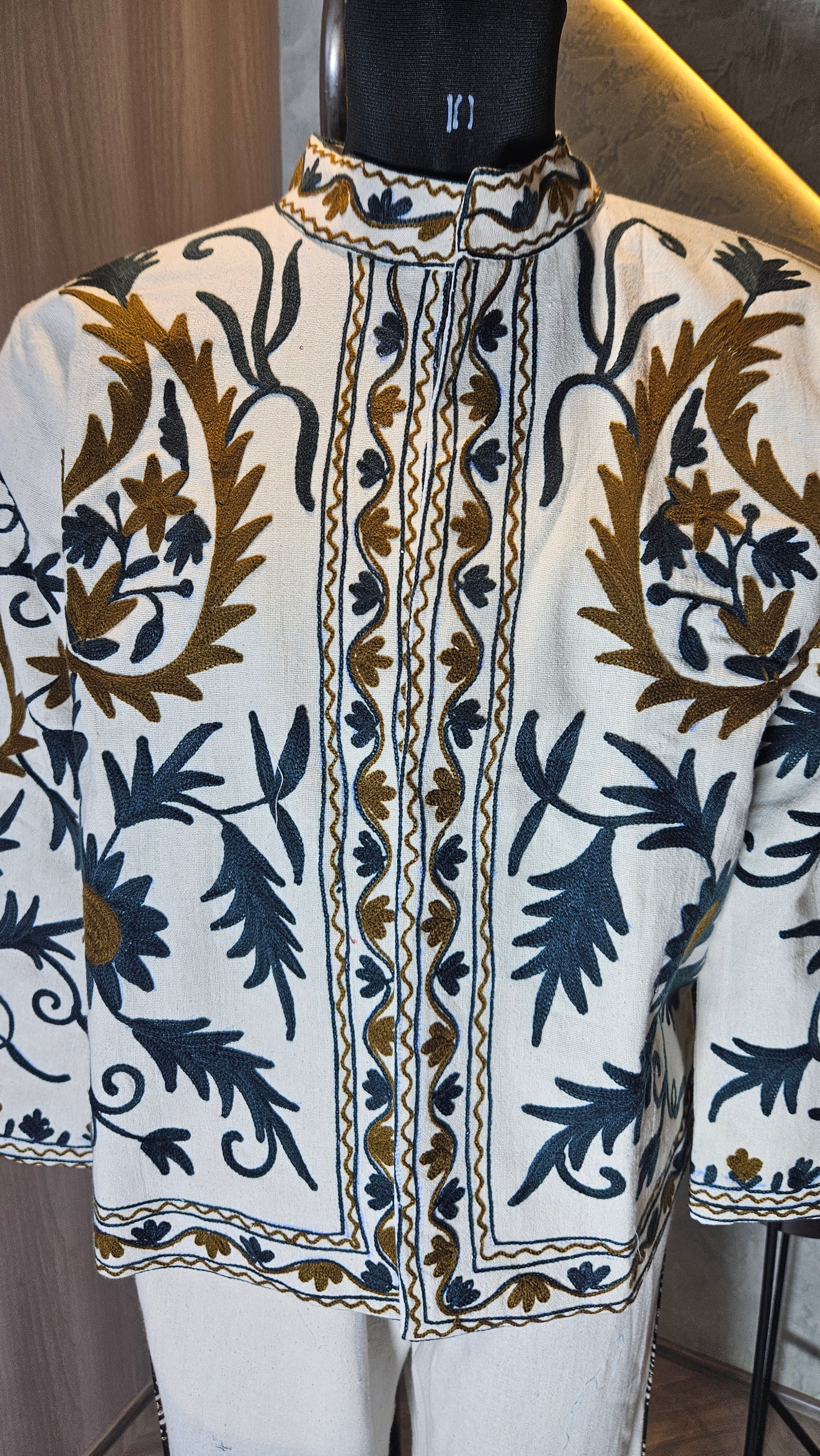 031-J-HOB Handcrafted Embroidered Cotton Jacket – Made in India