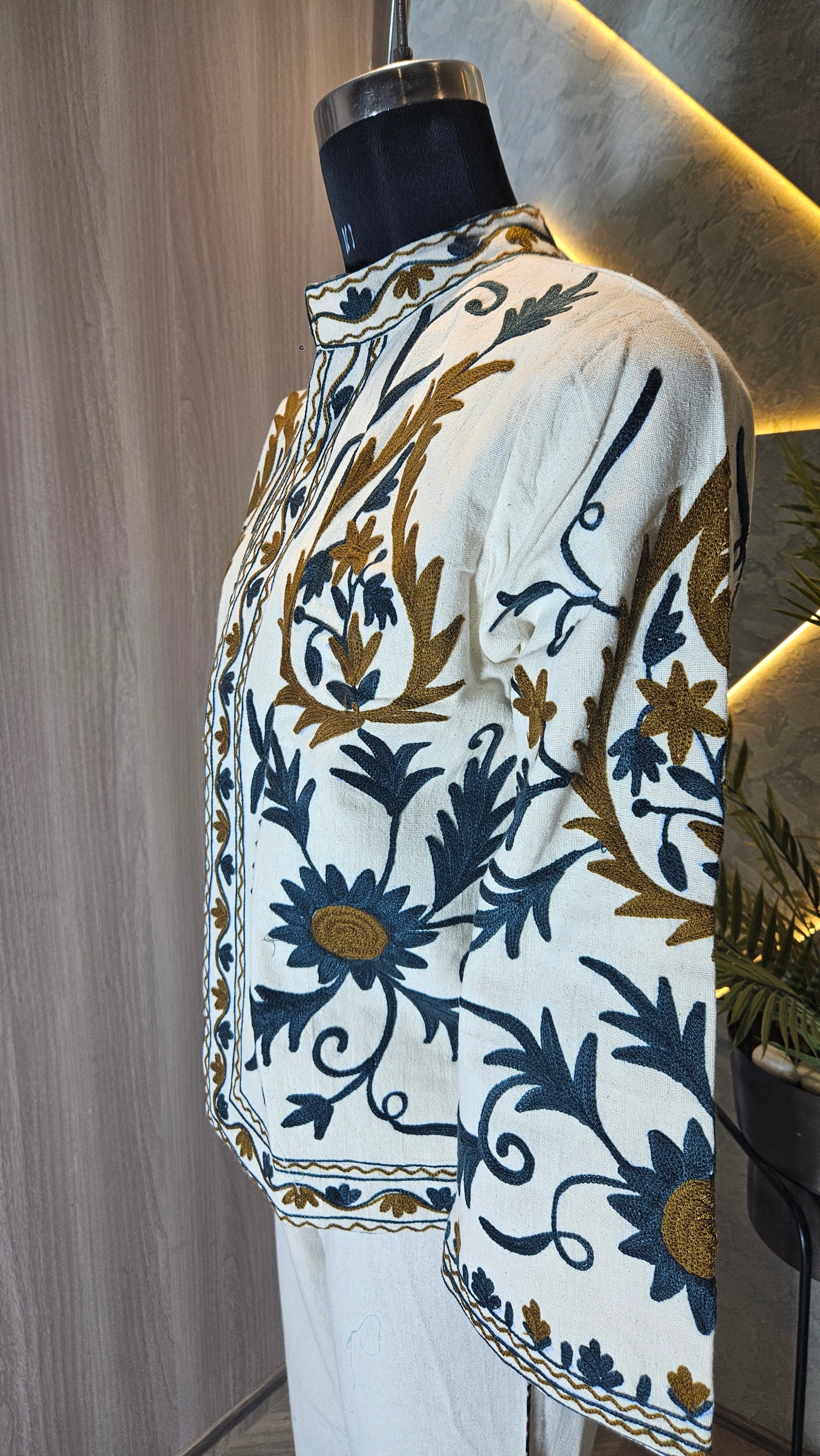 031-J-HOB Handcrafted Embroidered Cotton Jacket – Made in India