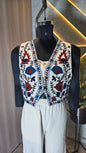 032-J-HOB Handcrafted Embroidered Cotton Vest – Boho Chic Indian Ethnic Wear – Made in India