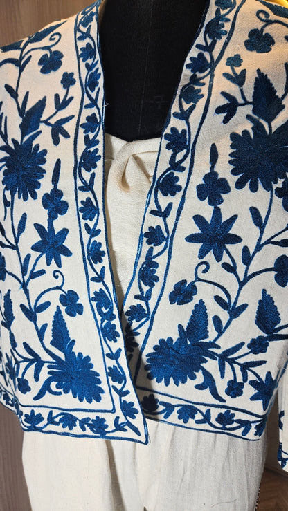 033-J-HOB Handcrafted Embroidered Cotton Jacket  – Made in India