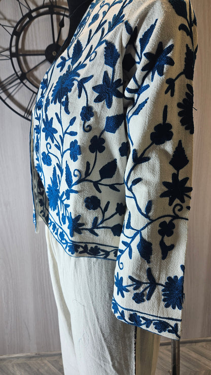 033-J-HOB Handcrafted Embroidered Cotton Jacket  – Made in India