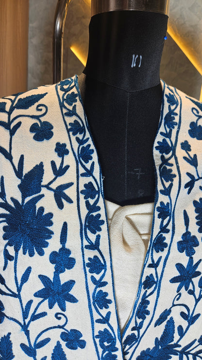 033-J-HOB Handcrafted Embroidered Cotton Jacket  – Made in India