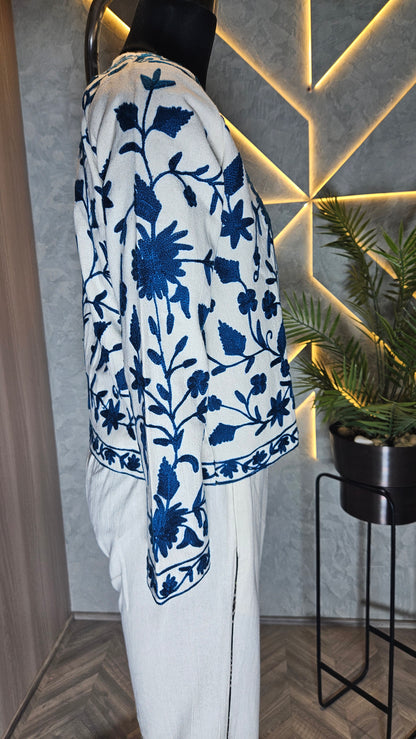 033-J-HOB Handcrafted Embroidered Cotton Jacket  – Made in India