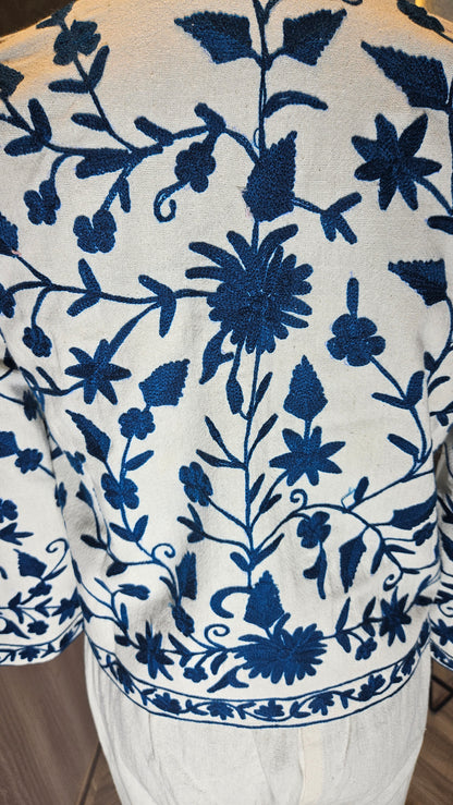 033-J-HOB Handcrafted Embroidered Cotton Jacket  – Made in India