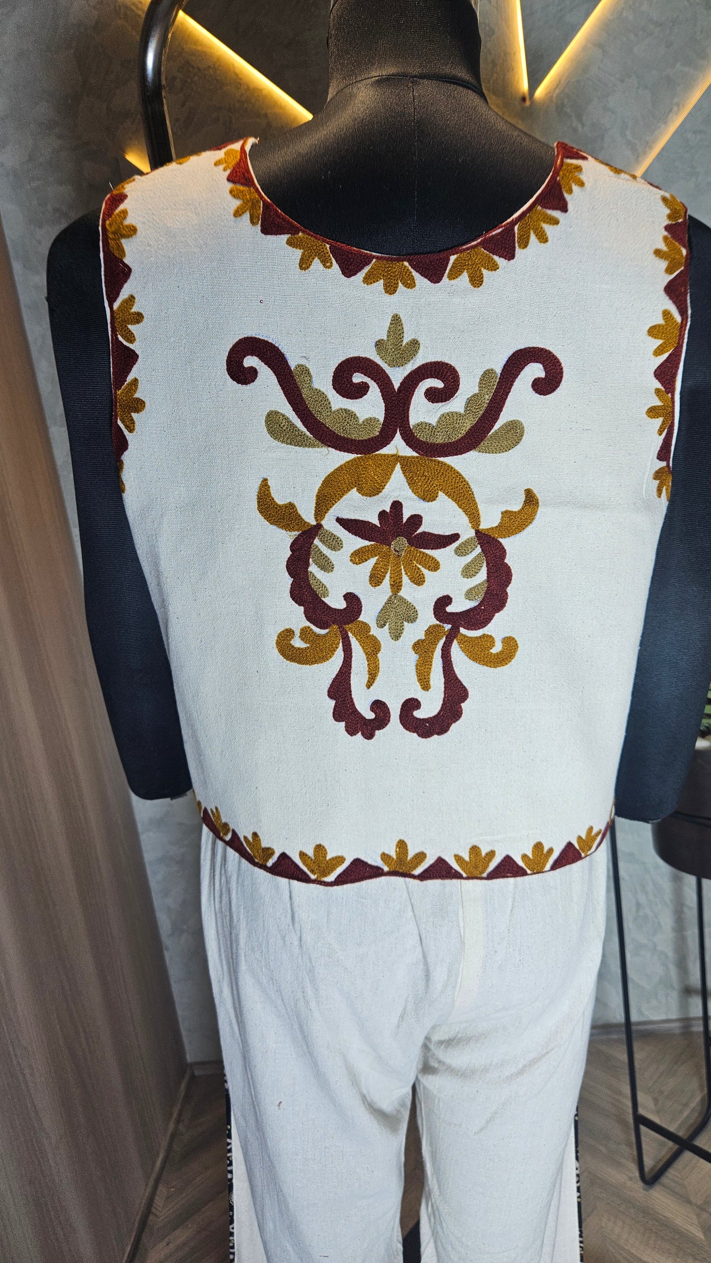 034-J-HOB Handcrafted Embroidered Boho Cotton Top – Made in India