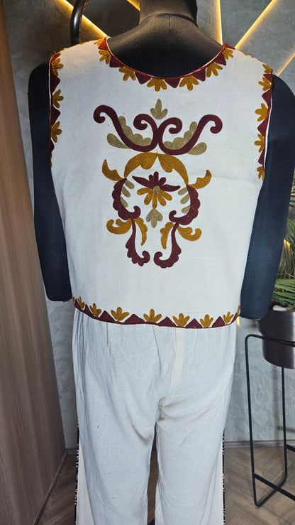 034-J-HOB Handcrafted Embroidered Boho Cotton Top – Made in India