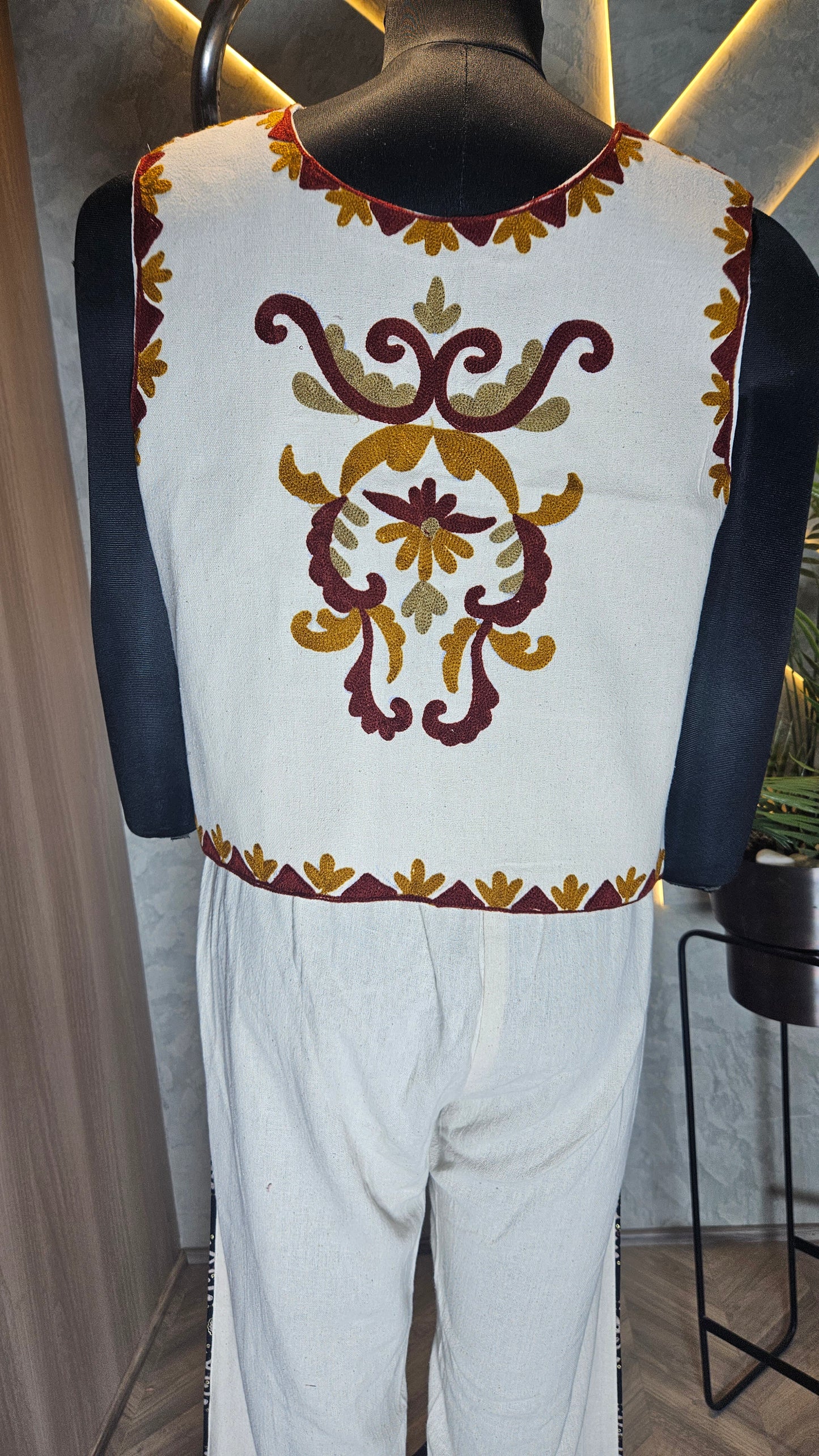 034-J-HOB Handcrafted Embroidered Cotton Vest – Indian Ethnic Wear  – Made in India