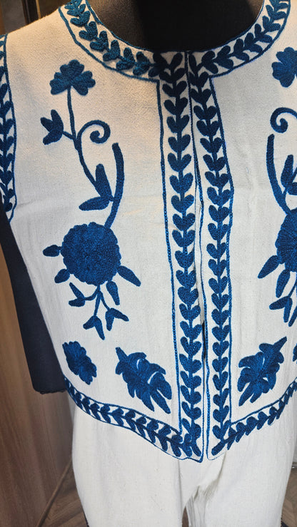 035-J-HOB Handcrafted Cotton Sleeveless Embroidered Jacket  – Made in India