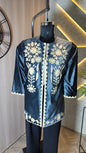 038-J-HOB Women's Handcrafted Velvet Embroidered Jacket Top – Made in India