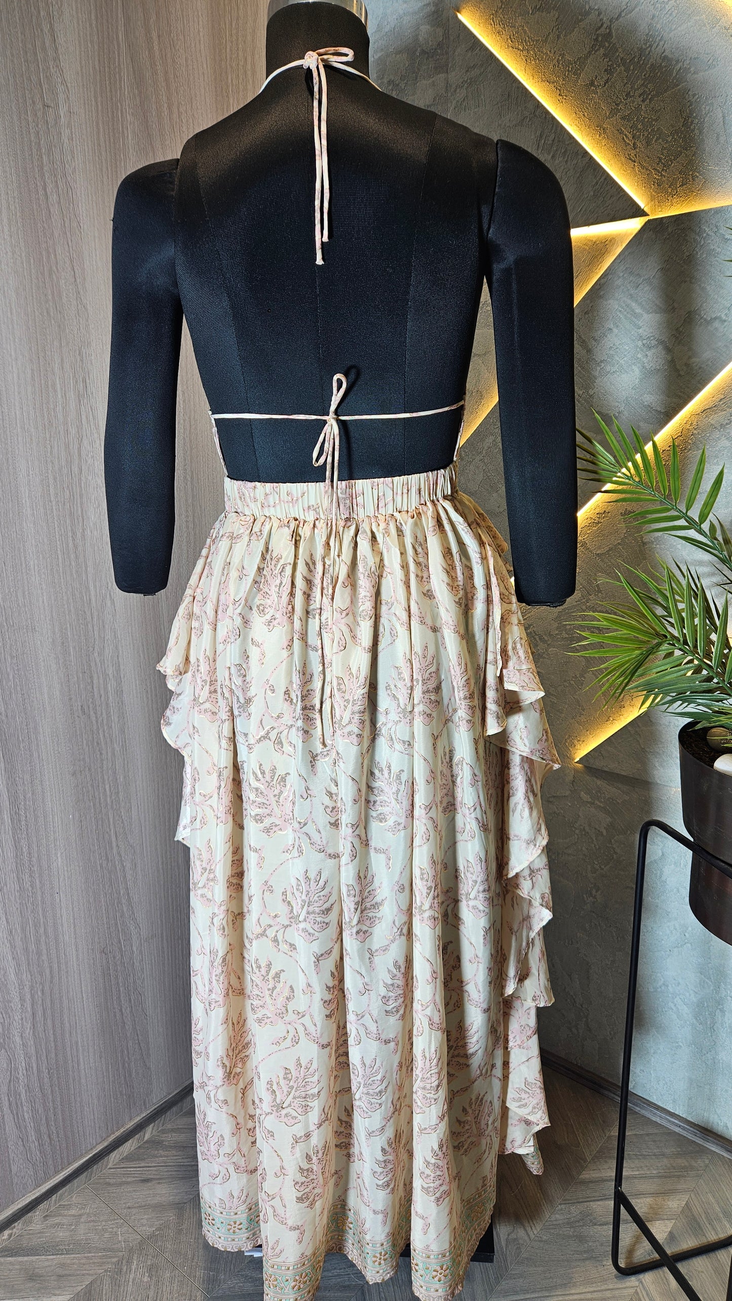 052-D-HOB Embroidered Tiered Halter Top – Made in India