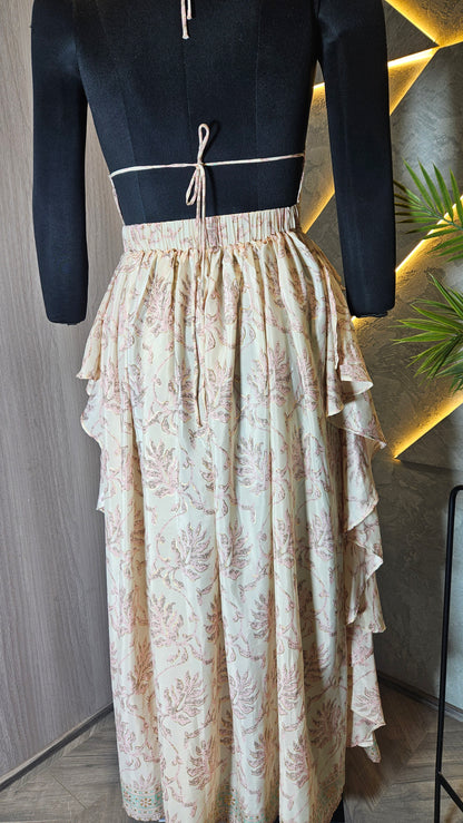 052-D-HOB Embroidered Tiered Halter Top – Made in India