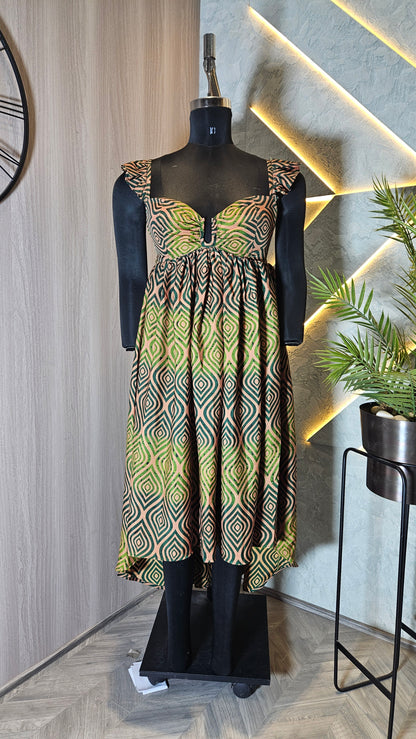 054-D-HOB Women's Ethnic Boho Sleeveless Printed Cotton Top-Dress – Made in India