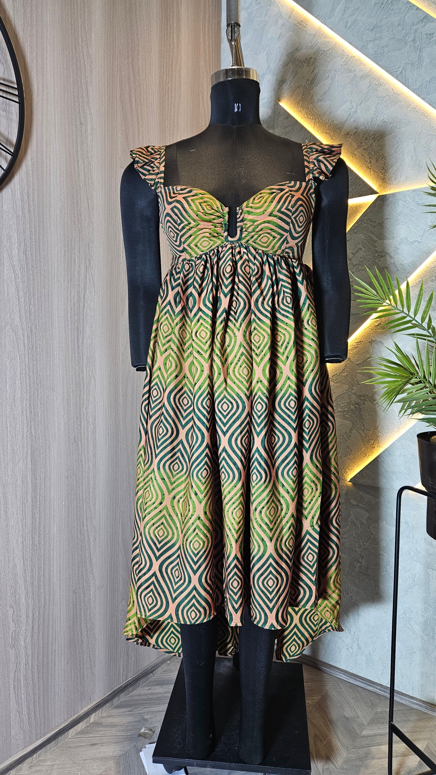 054-D-HOB Women's Ethnic Boho Sleeveless Printed Cotton Top-Dress – Made in India