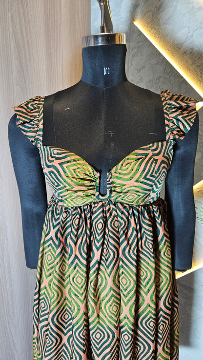 054-D-HOB Women's Ethnic Boho Sleeveless Printed Cotton Top-Dress – Made in India