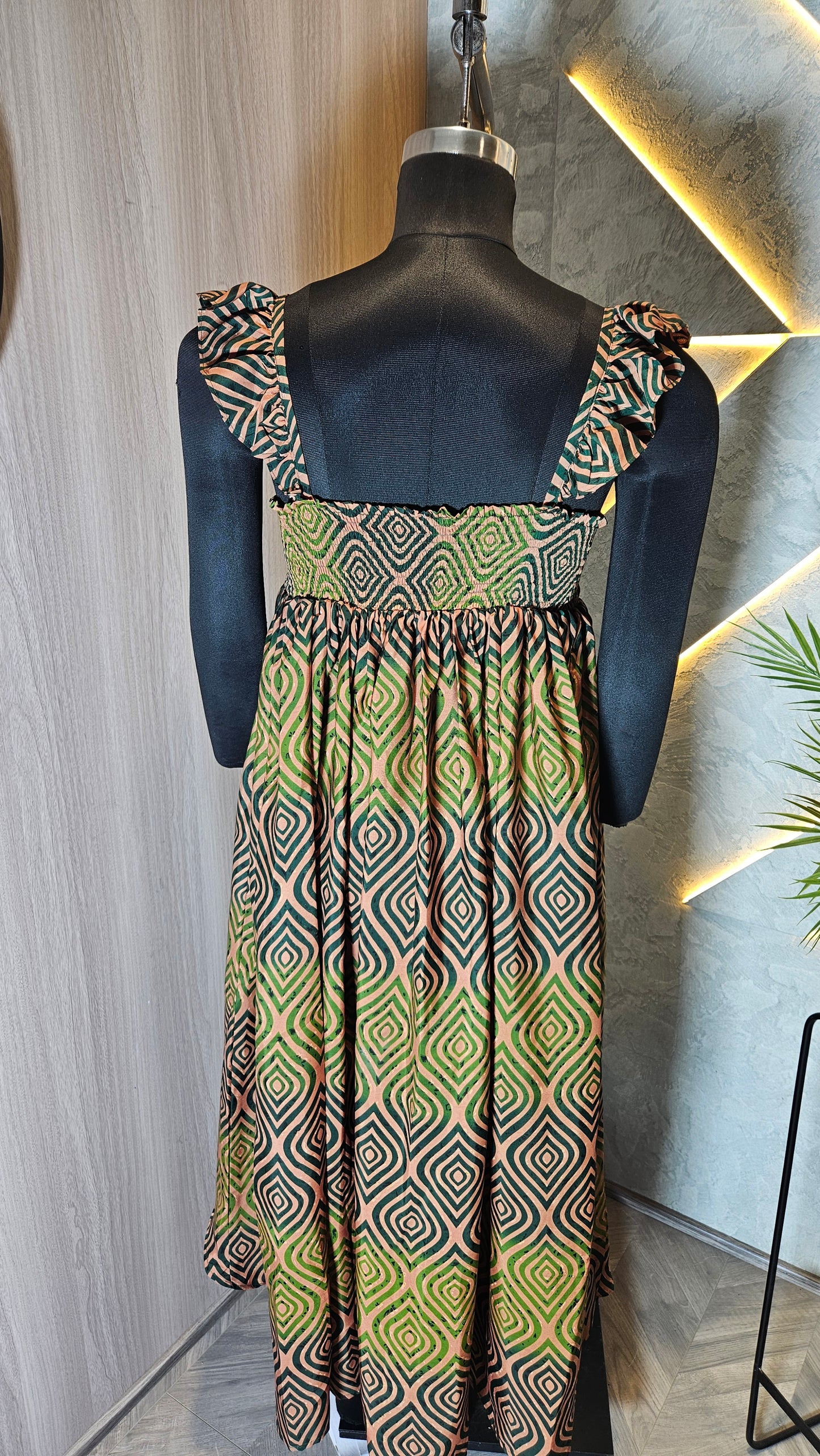 054-D-HOB Women's Ethnic Boho Sleeveless Printed Cotton Top-Dress – Made in India