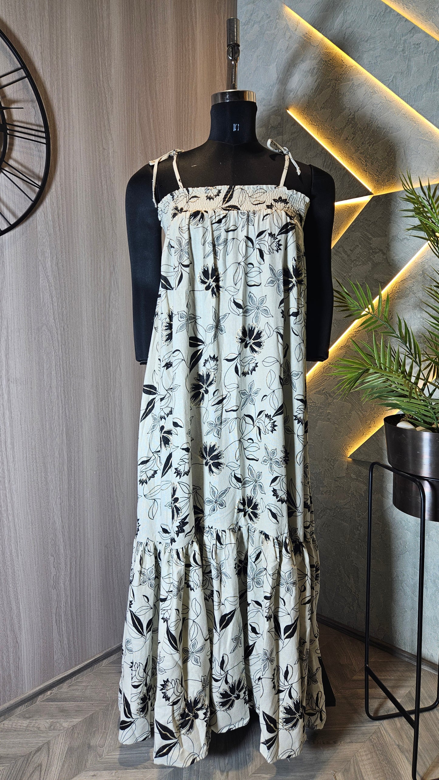 055-D-HOB Women's Boho Floral Maxi Dress – Made in India