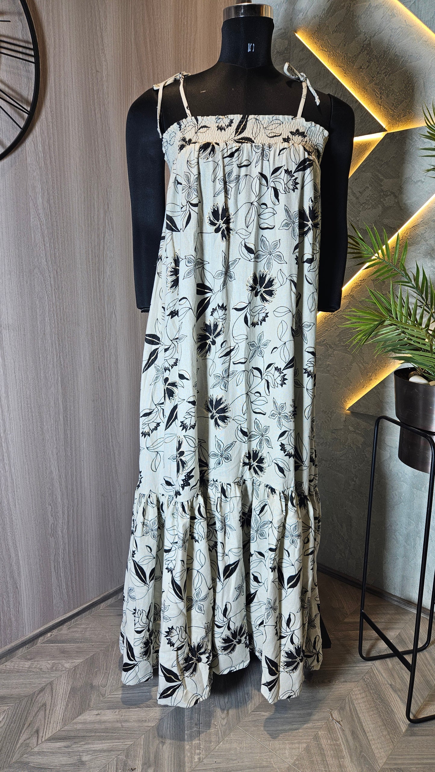 055-D-HOB Women's Boho Floral Maxi Dress – Made in India