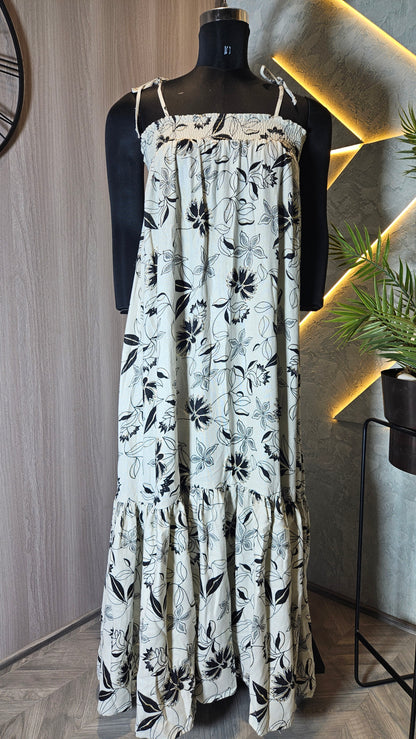 055-D-HOB Women's Boho Floral Maxi Dress – Made in India