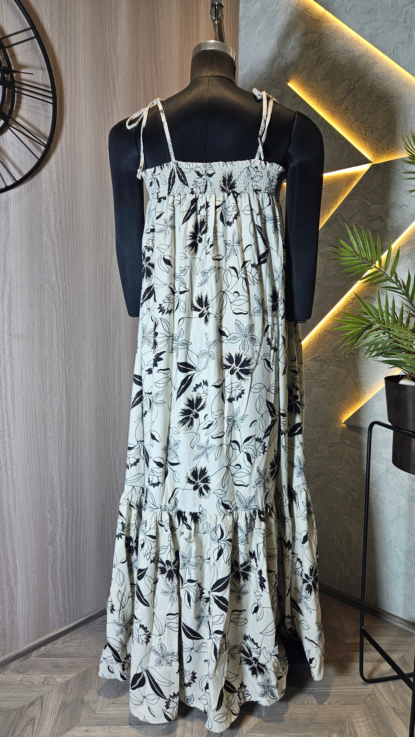 055-D-HOB Women's Boho Floral Maxi Dress – Made in India