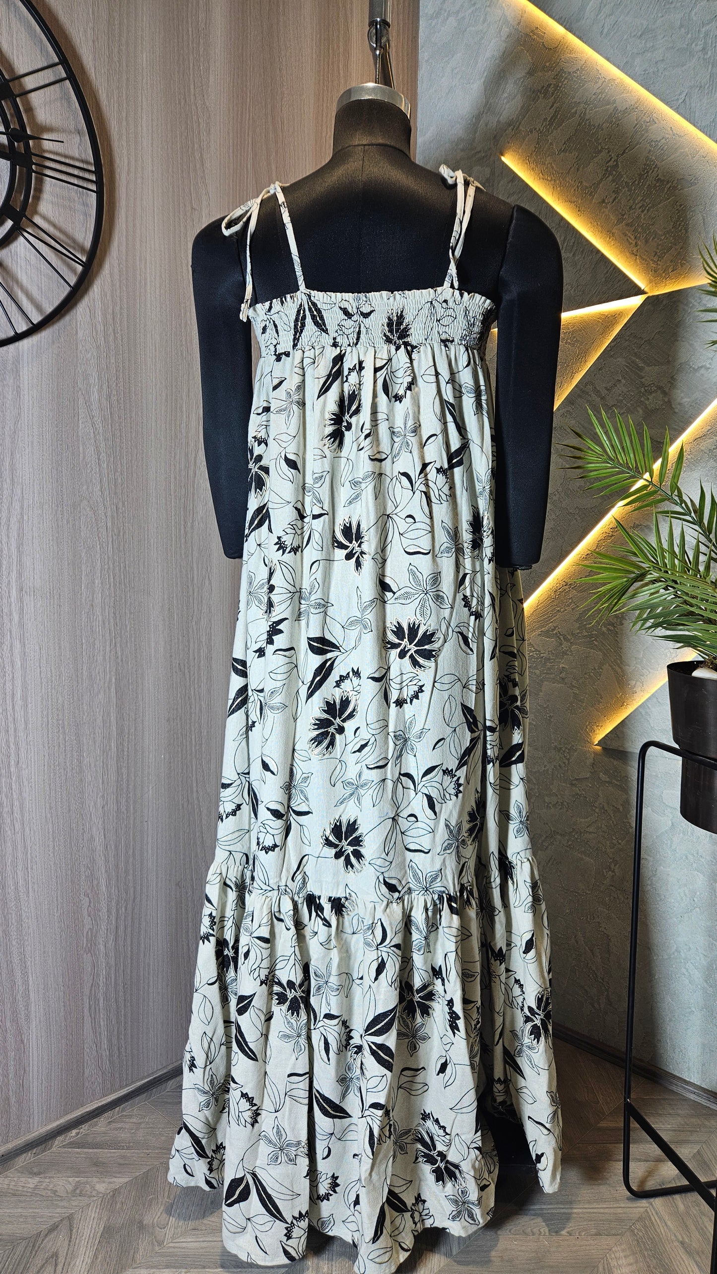 055-D-HOB Women's Boho Floral Maxi Dress – Made in India