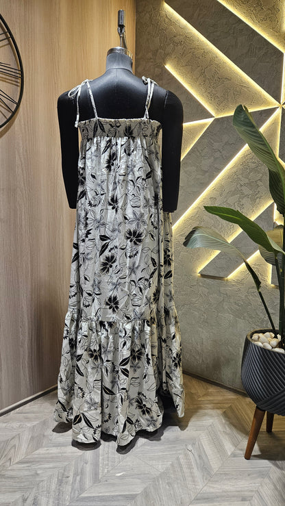 055-D-HOB Women's Boho Floral Maxi Dress – Made in India