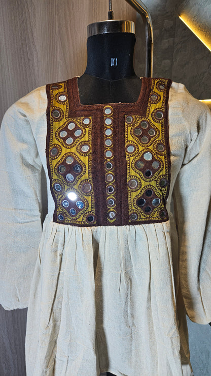 061-D-HOB Handcrafted Embroidered Boho Cotton Top – Made in India