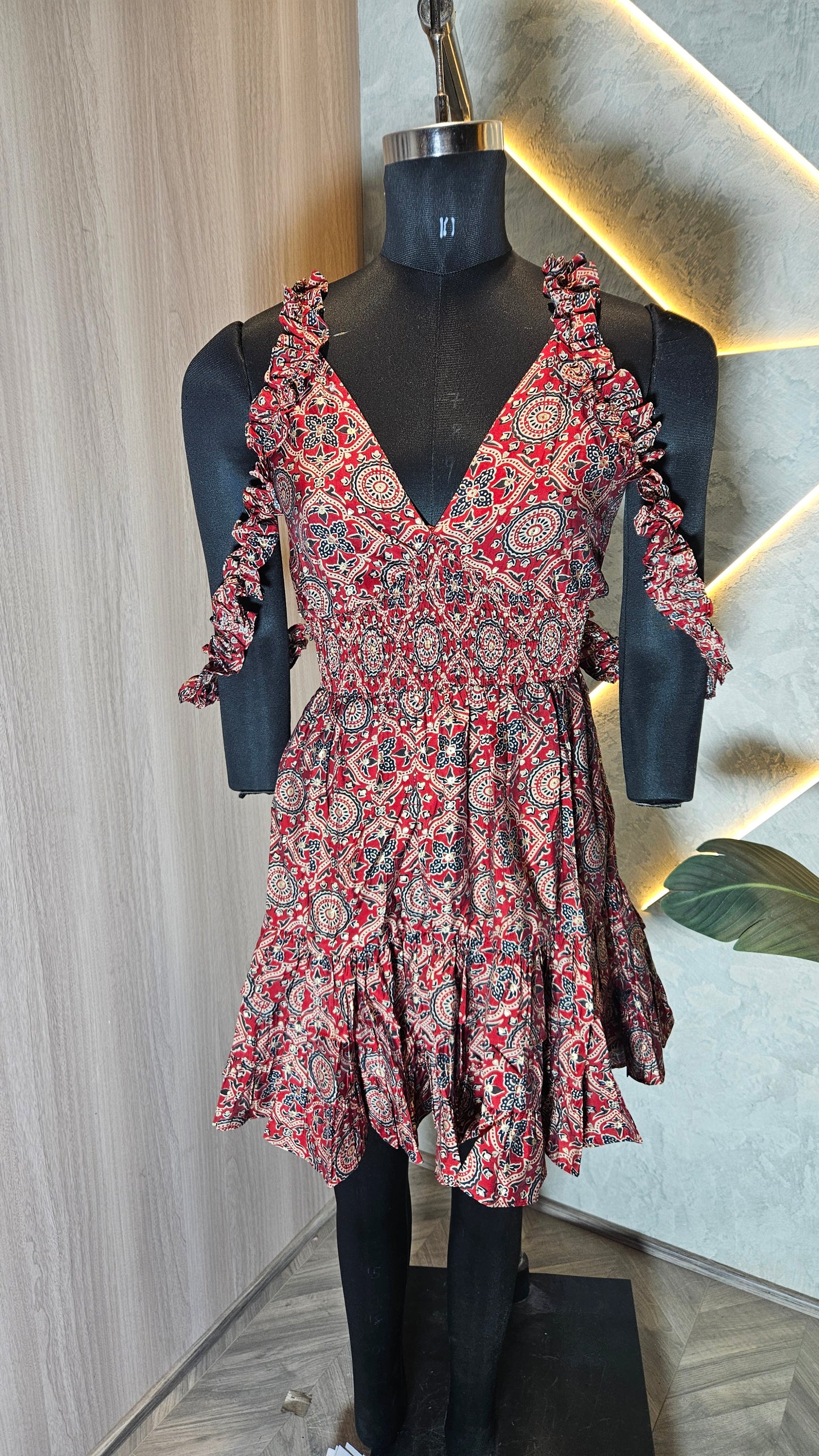 062-D-HOB Boho-Chic printed sleeveless dress  – Made in India