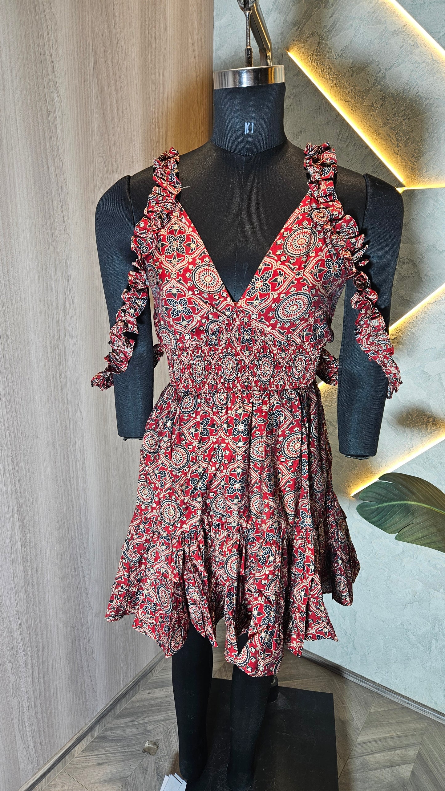 062-D-HOB Boho-Chic printed sleeveless dress  – Made in India