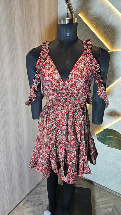 062-D-HOB Boho-Chic printed sleeveless dress  – Made in India