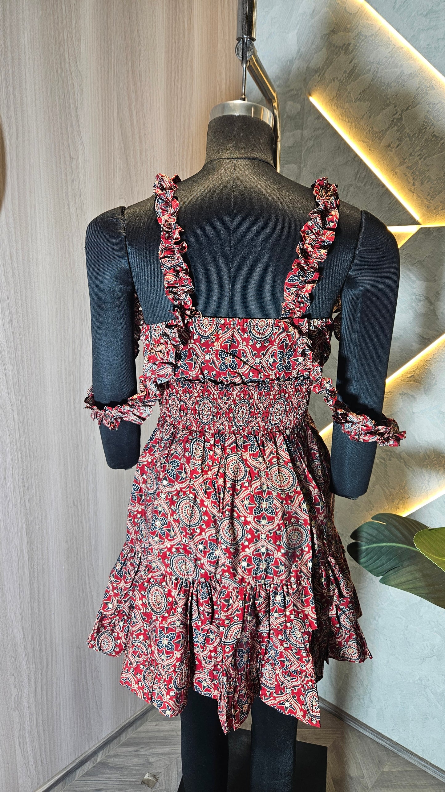 062-D-HOB Boho-Chic printed sleeveless dress  – Made in India