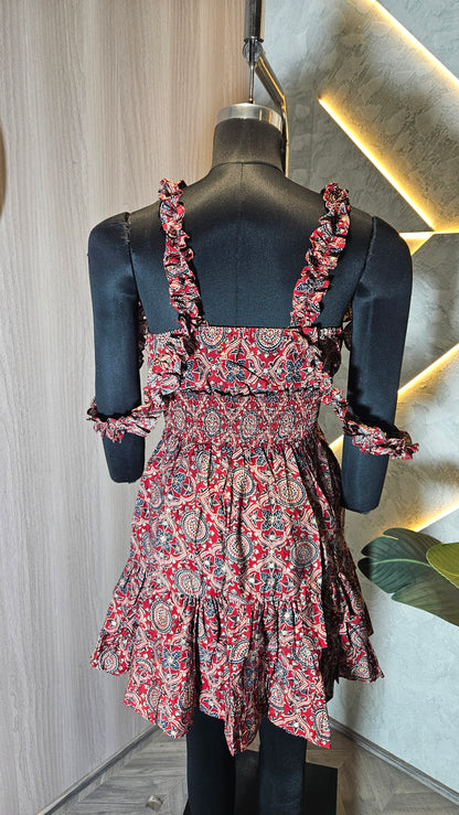 062-D-HOB Boho-Chic printed sleeveless dress  – Made in India