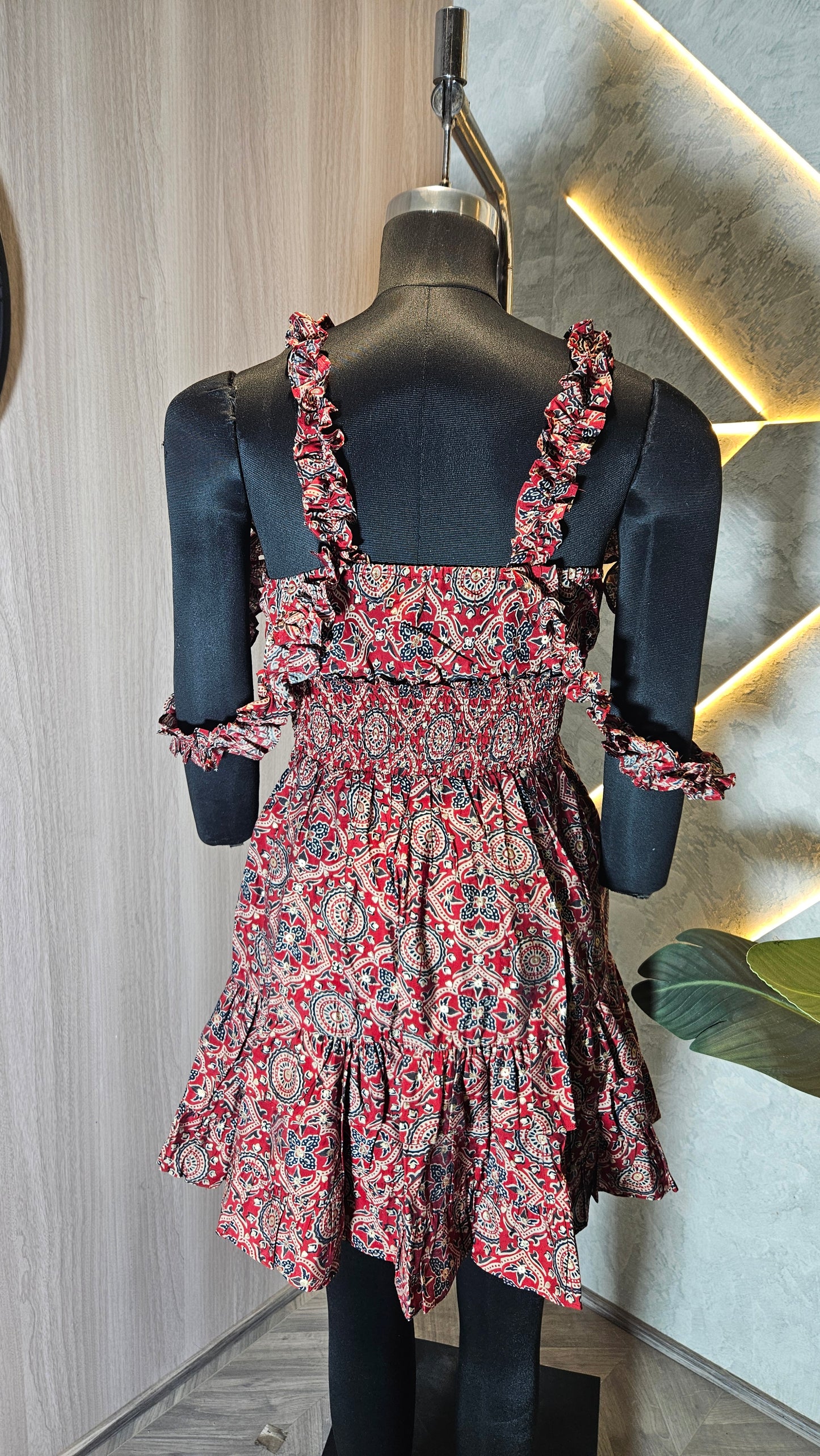 062-D-HOB Boho-Chic printed sleeveless dress  – Made in India